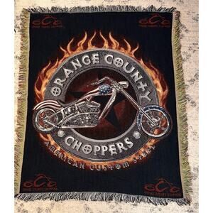Orange County Chopper Fringe Blanket 54X44